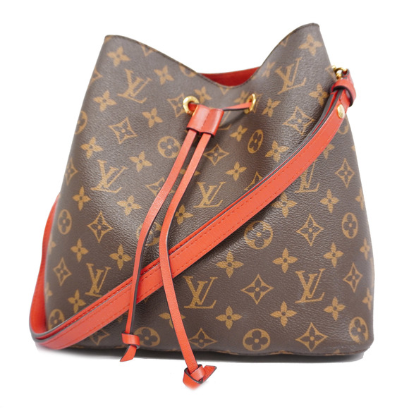 LOUIS VUITTON Monogram Neo Noe BB Canvas Cowhide Leather RFID Drawstring Bag Gold Metal Handbag 2way Shoulder M46581 Brown